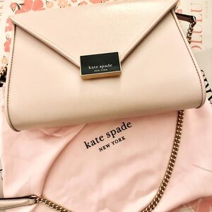 Kate Spade Anna Medium Leather Clutch & Shoulder‎ Bag Moochi Pink MSRP $298 NWT